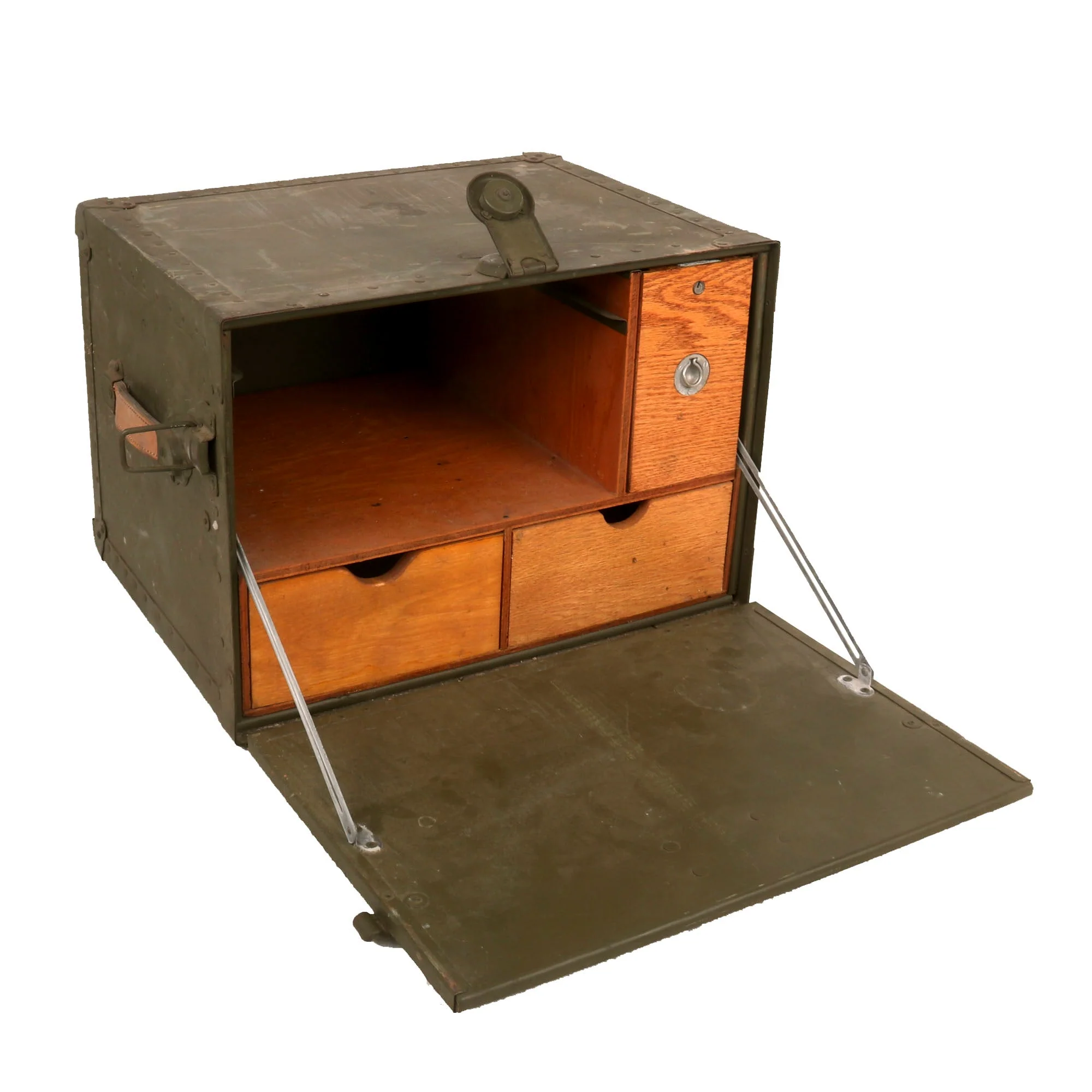 Original U.S. WWII 1944 Dated Army Officer Folding Field Desk by Beals & Selkirk Trunk Co. - Image 2