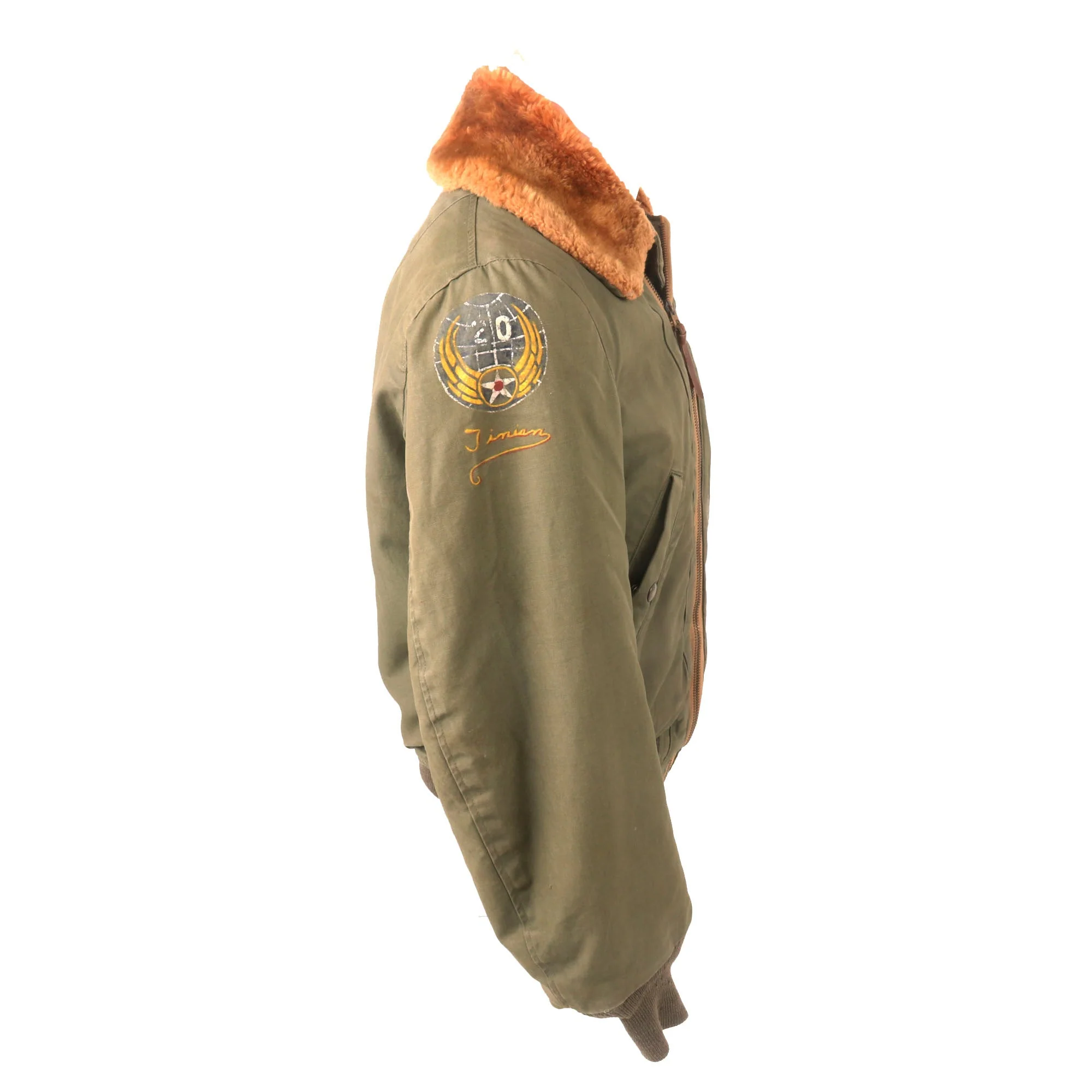 Original U.S. WWII 398th Bomb Squadron 20th Air Force Painted B-15 Flight Jacket “Stan” - Size 34 - Image 11