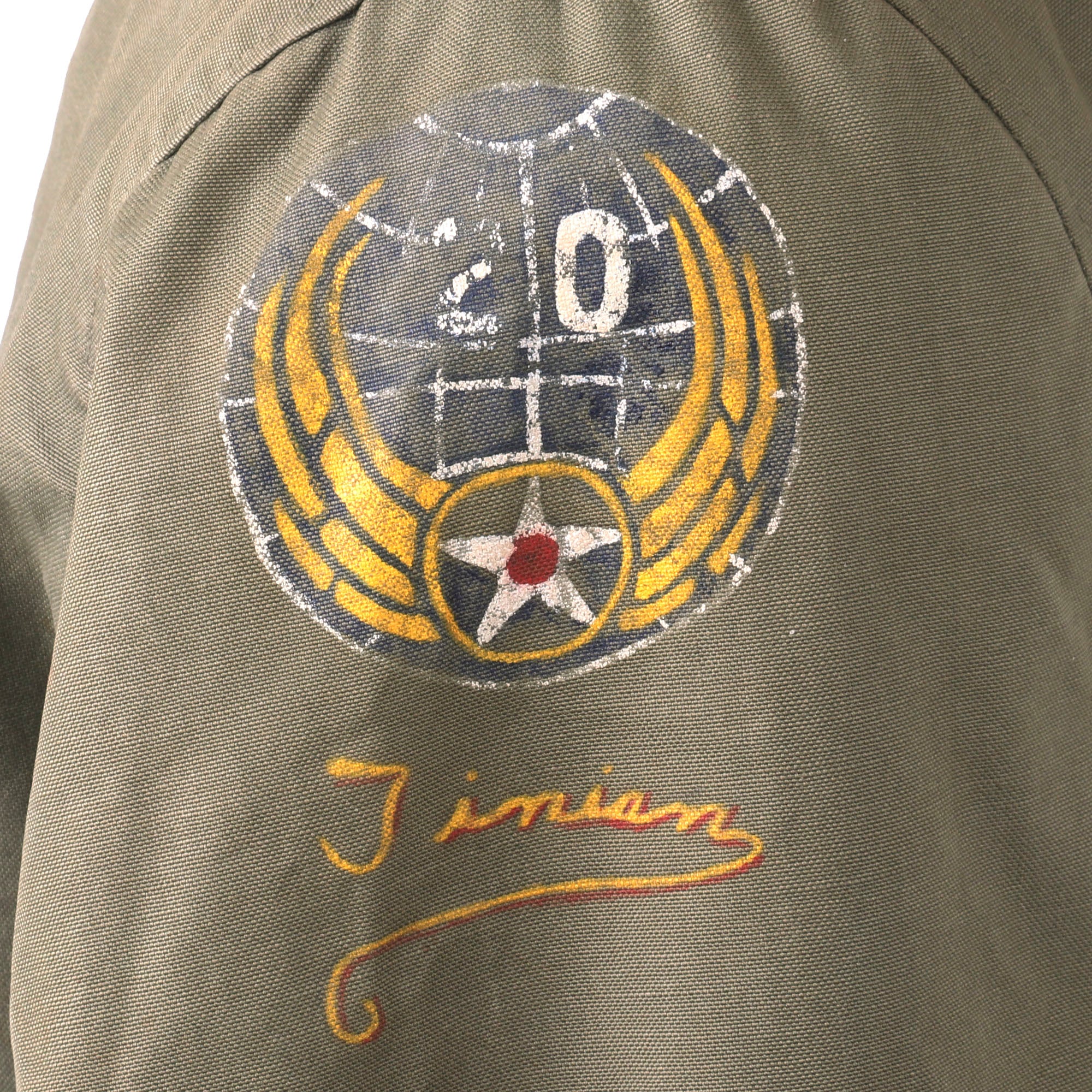 Original U.S. WWII 398th Bomb Squadron 20th Air Force Painted B-15 Flight Jacket “Stan” - Size 34 - Image 4