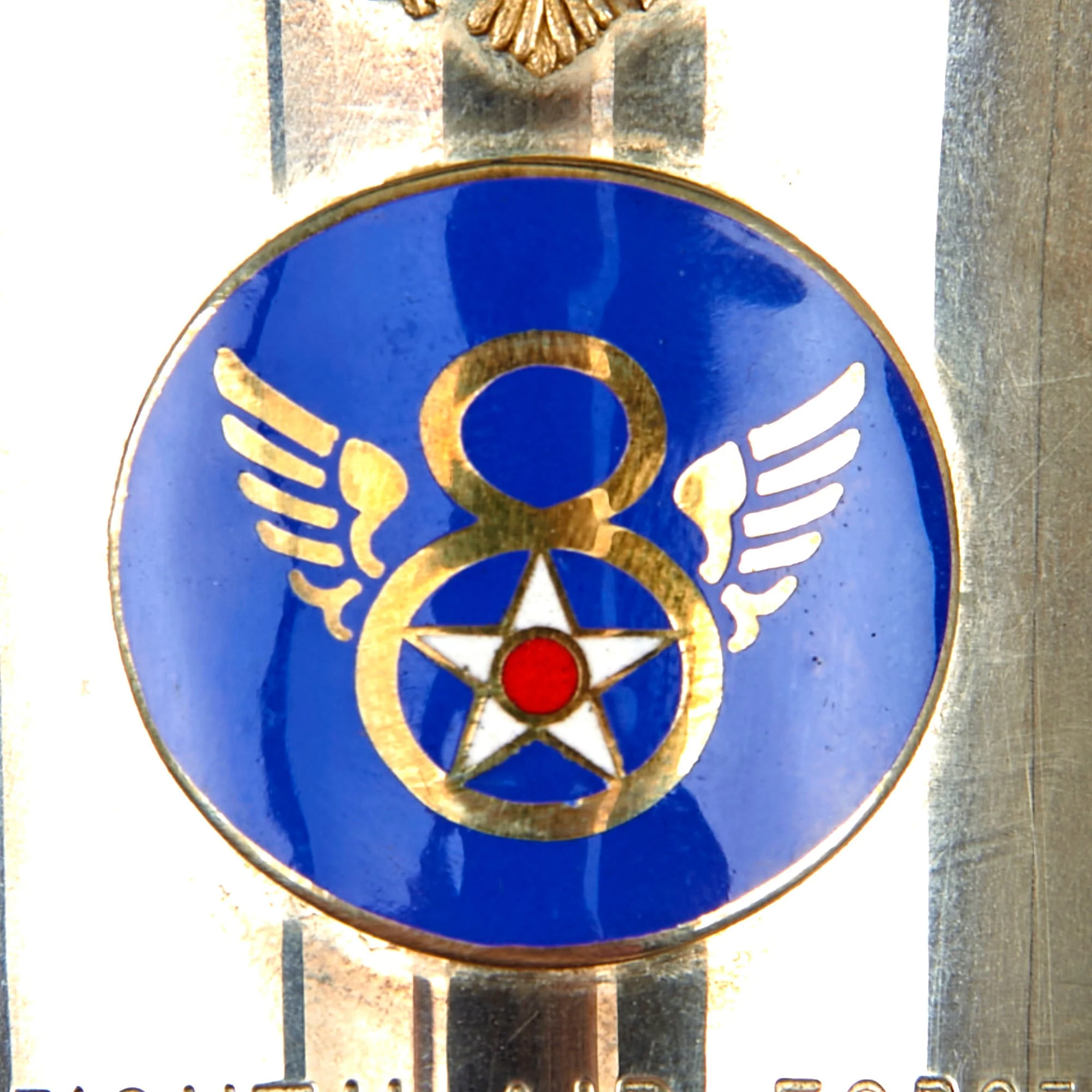 Original U.S. WWII 8th Air Force Silver Presentation Cup with British Hallmarks for 1943 in Original Embossed Silk & Velvet Lined Case - Image 6