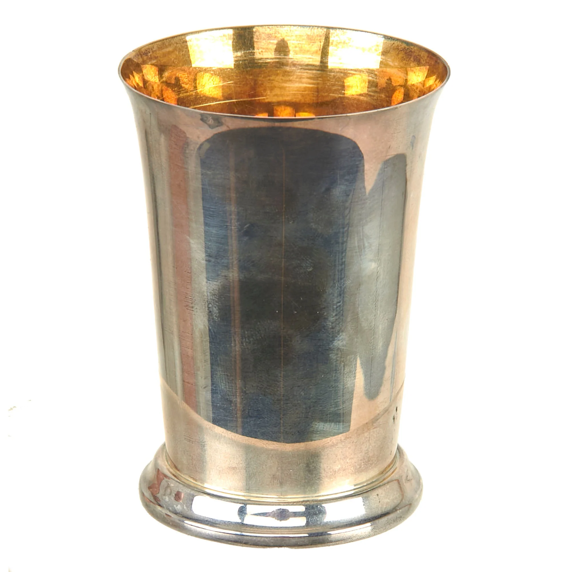 Original U.S. WWII 8th Air Force Silver Presentation Cup with British Hallmarks for 1943 in Original Embossed Silk & Velvet Lined Case - Image 9