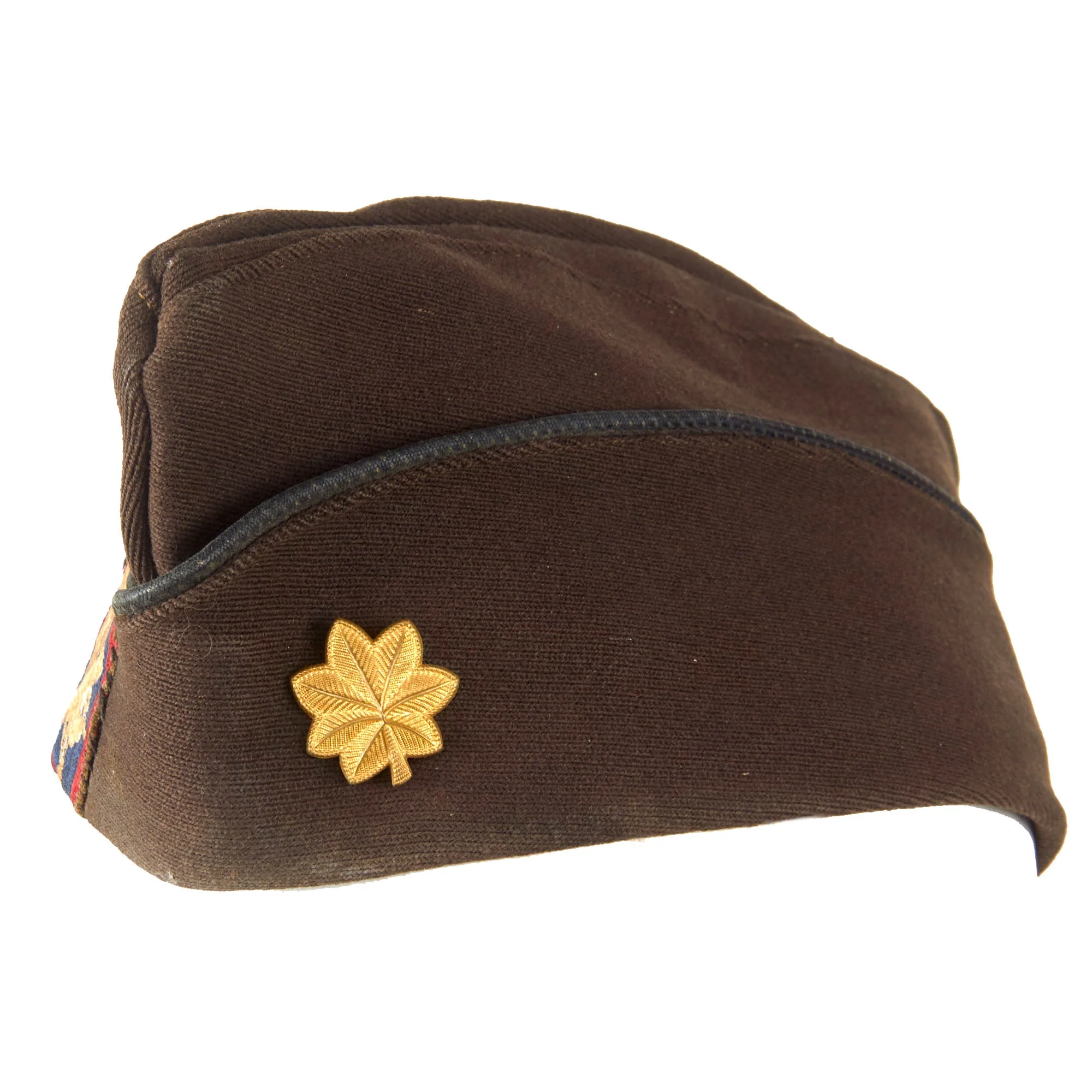 Original U.S. WWII Airborne Officer Major’s Garrison Cap with Infantry Piping & Paratrooper / Glider Patch - Image 2