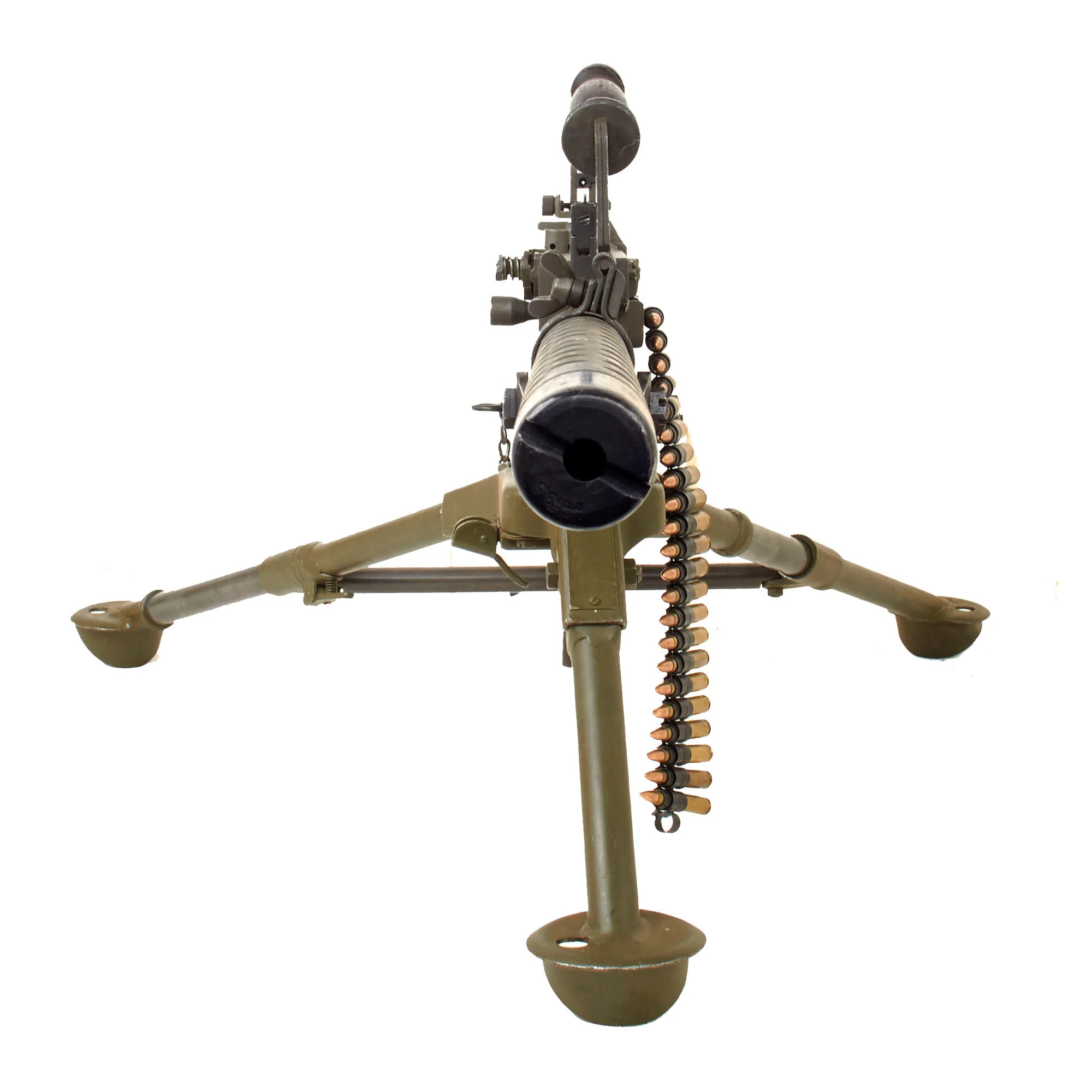 Original U.S. WWII Browning .30 Caliber M1919A4 Display Machine Gun with 1943 Dated Tripod, Pintle, and T&E - Image 26