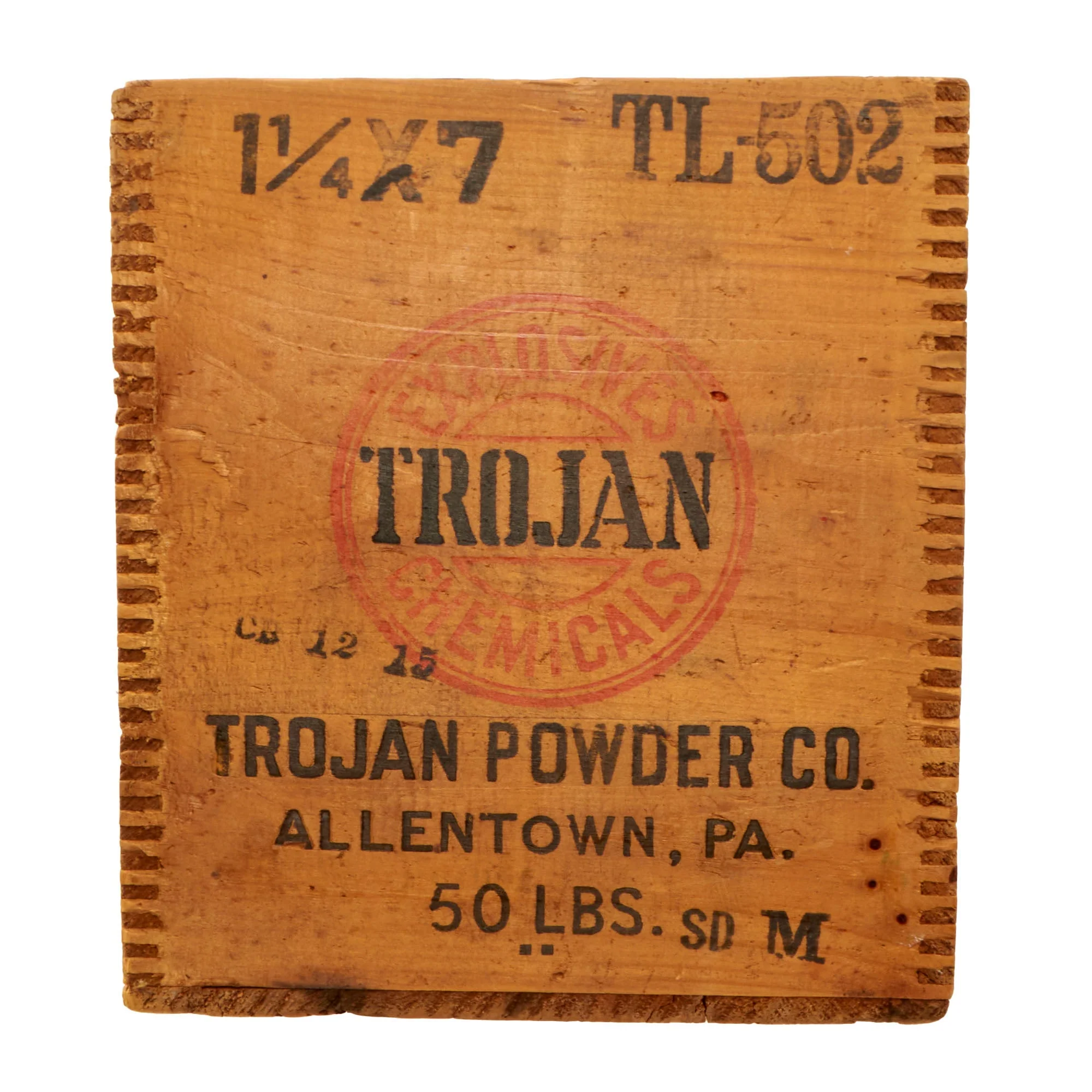 Original U.S. WWII Era Trojan Powder Company High Explosives Crate - Image 3