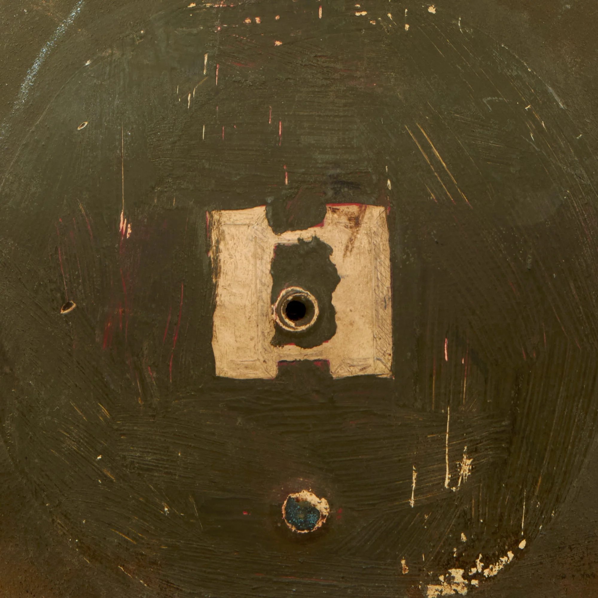 Original U.S. WWII Four Panel Medic M1 Helmet Liner by Westinghouse Wartime Repainted for a Captain - Laundry Number Marked - Image 4