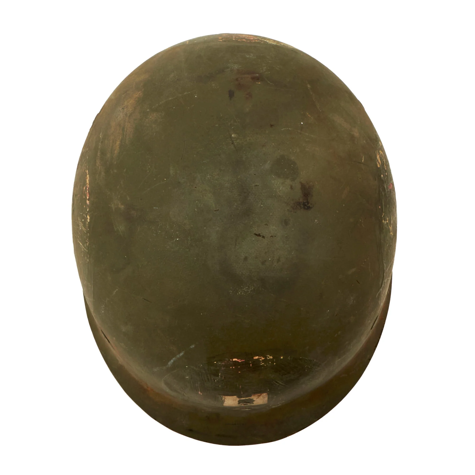 Original U.S. WWII Four Panel Medic M1 Helmet Liner by Westinghouse Wartime Repainted for a Captain - Laundry Number Marked - Image 9