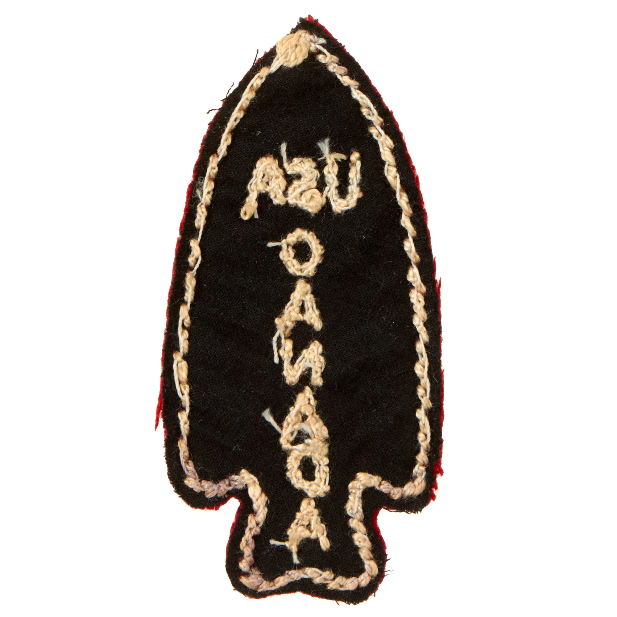 Original U.S. WWII FSSF “Black Devils” Italian-Made Hand-Embroidered Arrowhead Patch & Scroll - Image 7