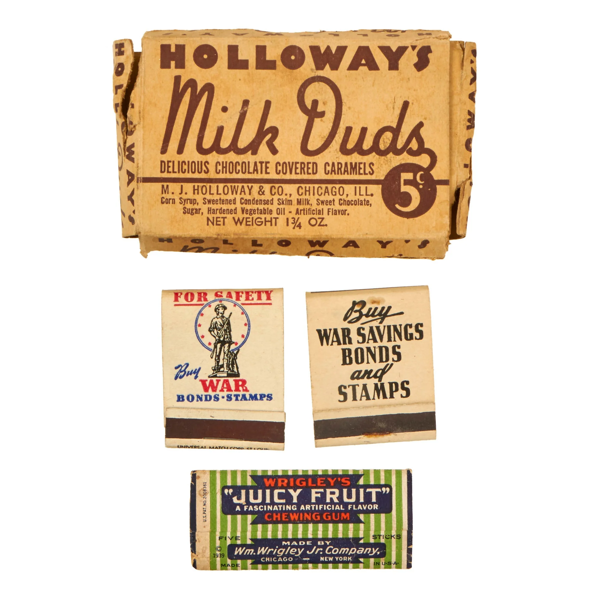 Original U.S. WWII Homefront Candy & Box Grouping with Jap Hunting License & Great Display Candies - Image 5