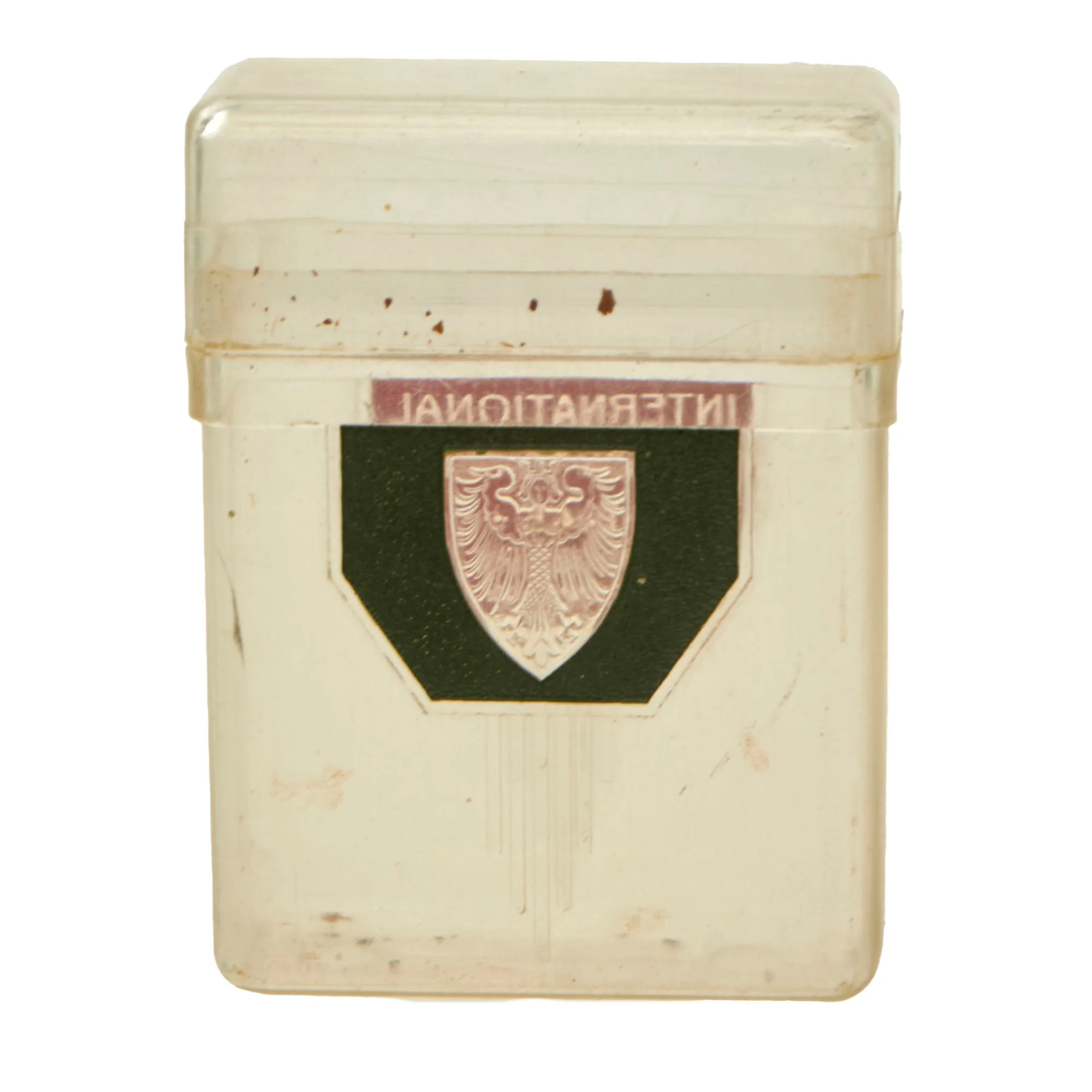 Original U.S. WWII International Military Tribunal 1945 Plastic Cigarette Case Marked Nürnberg Germany with Empty Sweet Caporal Cigarette Box - Image 9