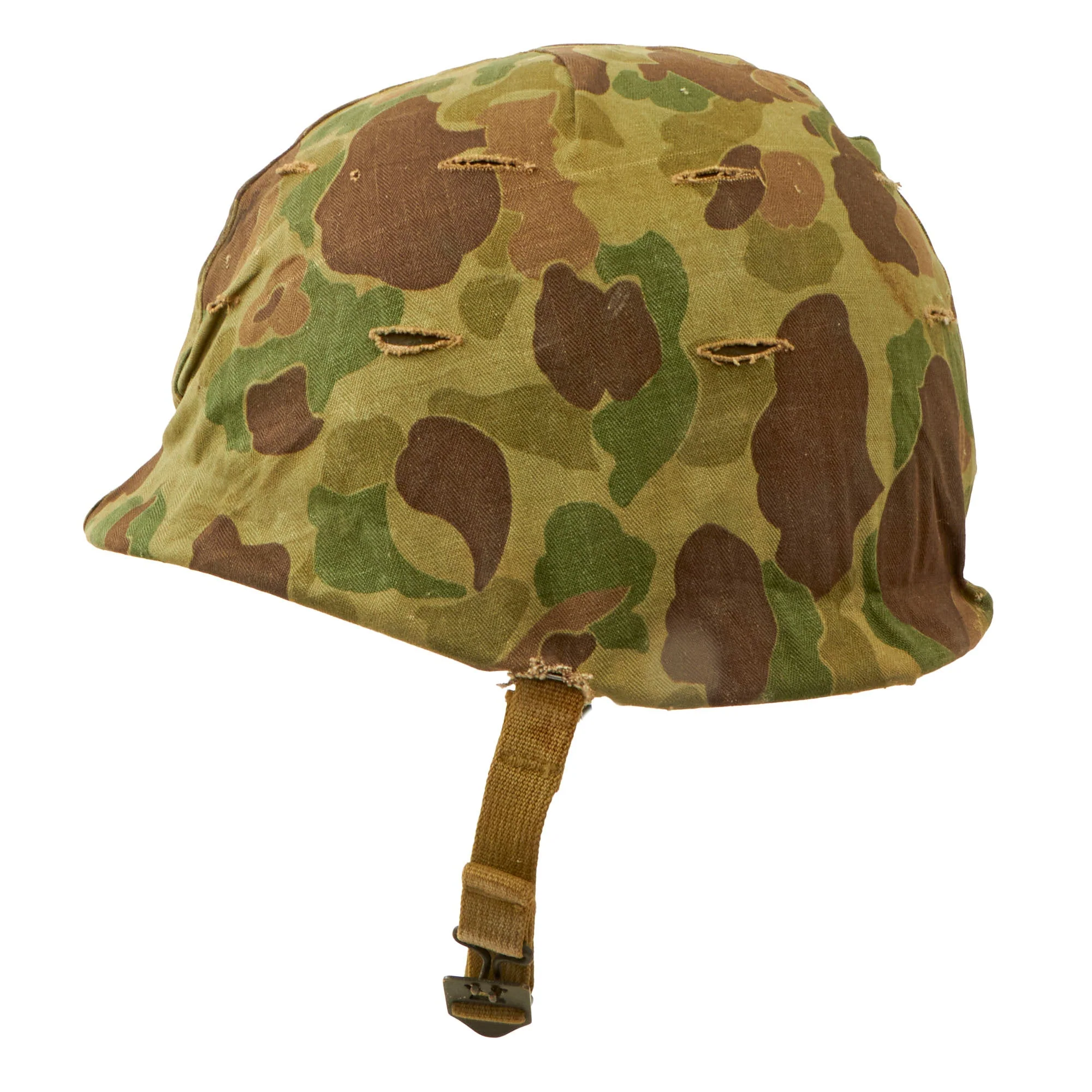 Original U.S. WWII / Korean War USMC Front Seam Fixed Bale M1 Helmet with MSA Liner and USMC Cover With Stenciled Eagle, Globe and Anchor - Complete - Image 17