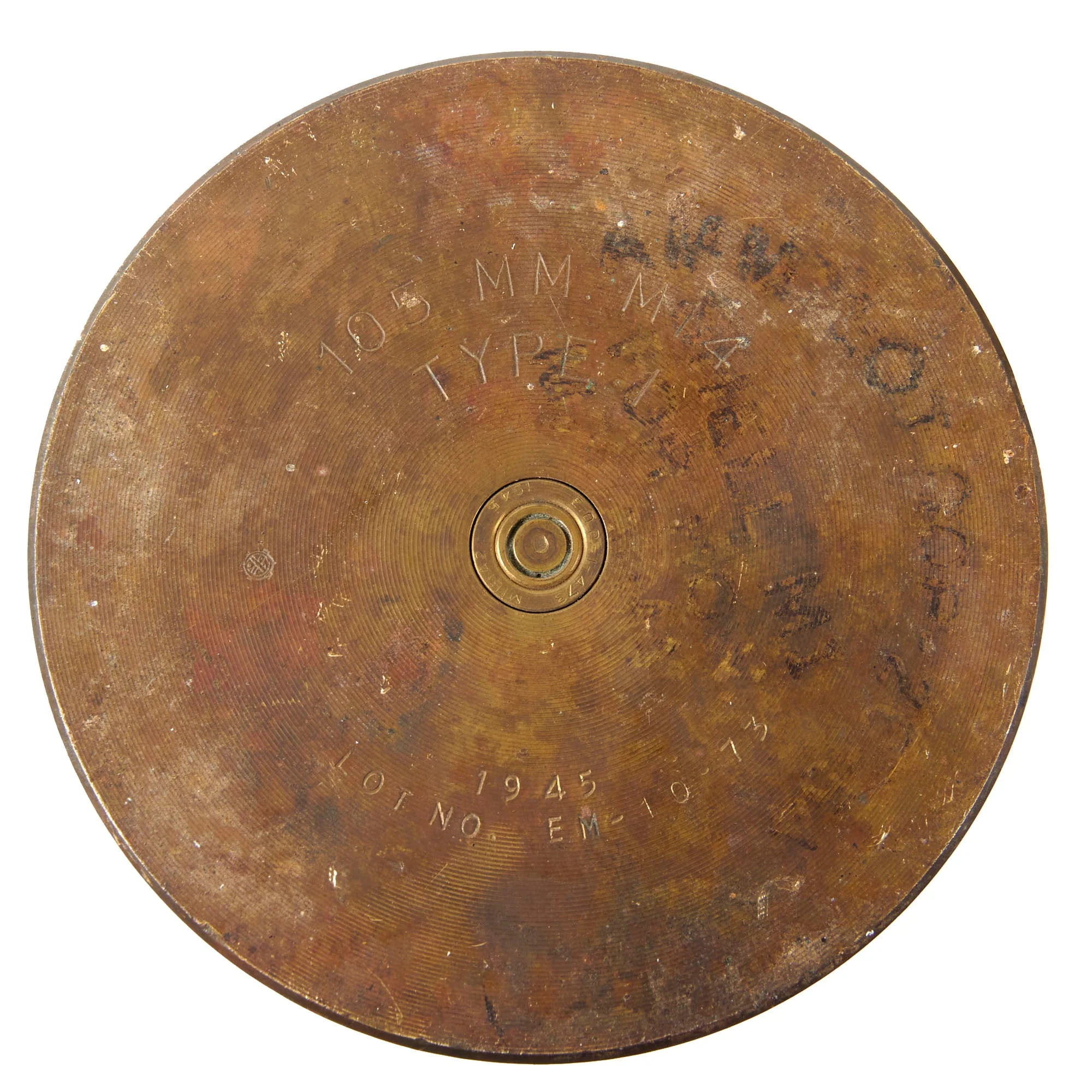 Original U.S. WWII M14 Howitzer 105mm Artillery Shell with Casing - No Fuze - Inert - Image 6