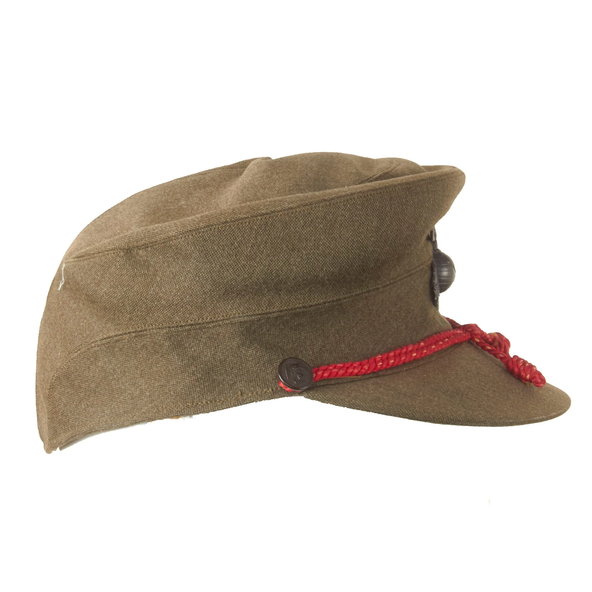 Original U.S. WWII Marine USMC Women's Winter Wool Forest Green Service Visor Bell Crowned Cap by Knox - Size 23 - Image 8