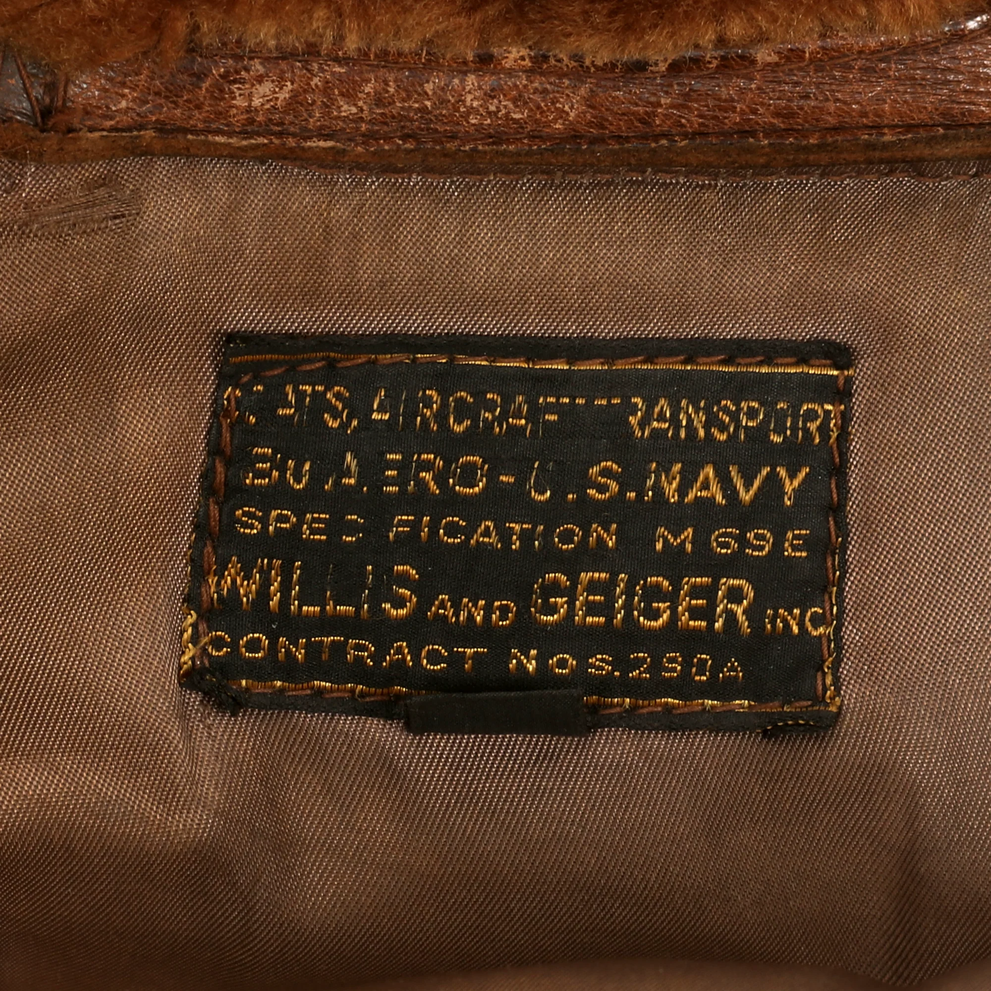 Original U.S. WWII Navy M69E Transport Coat with Name & Original Belt - Size 38 - Image 4
