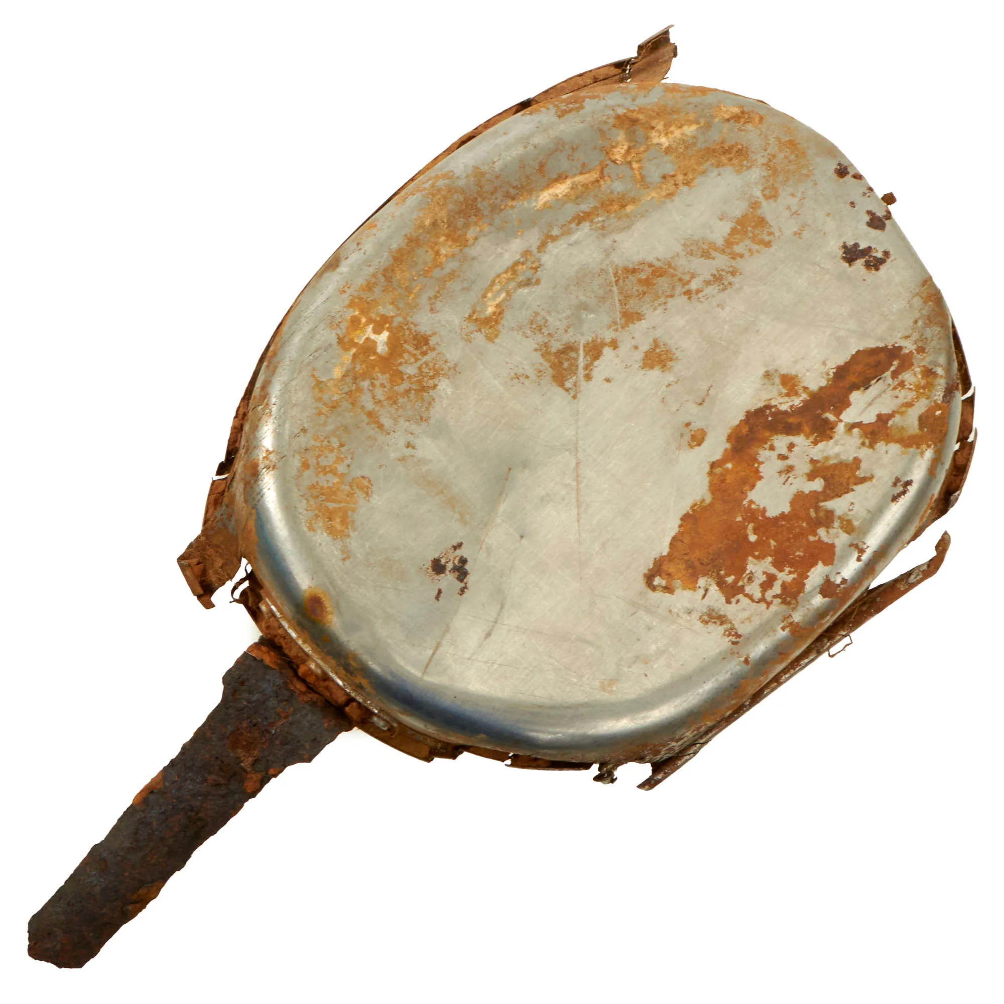 Original U.S. WWII Normandy-Recovered Airborne Relic Lot - 17 Parachute Hook Fragments & Mess Kit Bowl - Image 5