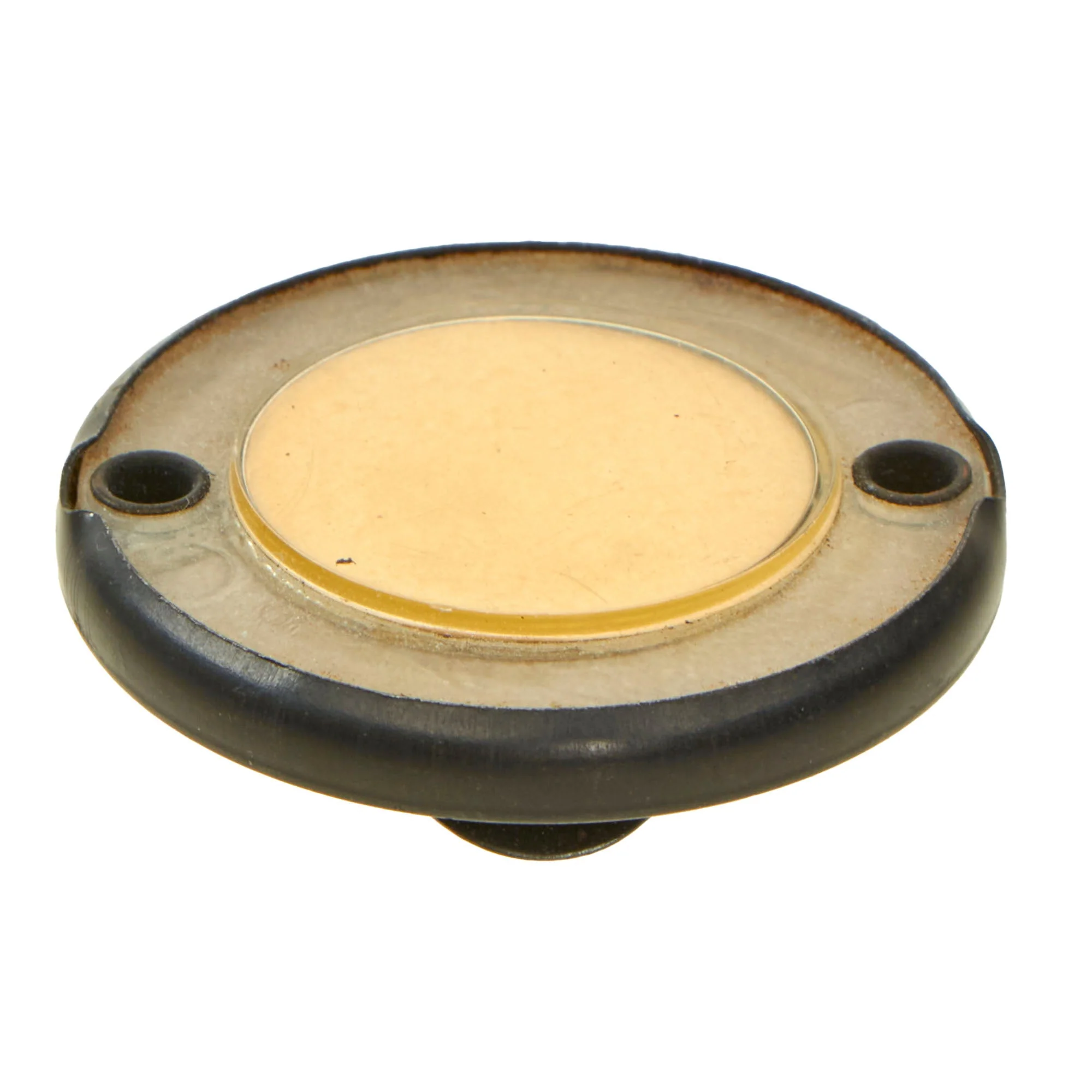 Original U.S. WWII Paratrooper D-Day Normandy Invasion Clip On Luminous Disc Helmet Marker - Image 4