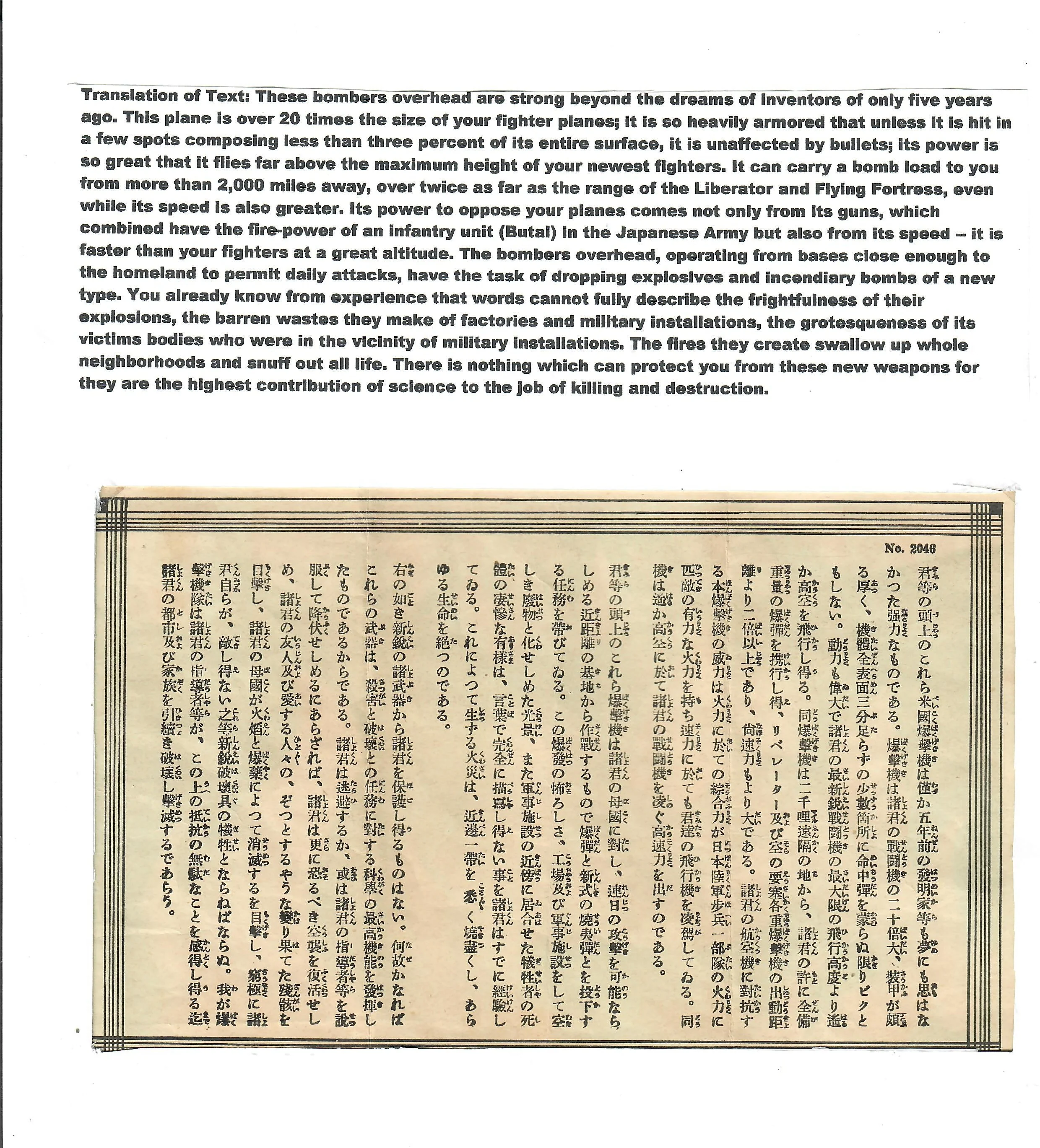 Original U.S. WWII Propaganda Leaflet Dropped on Japan Depicting Macabre Scene - Image 3
