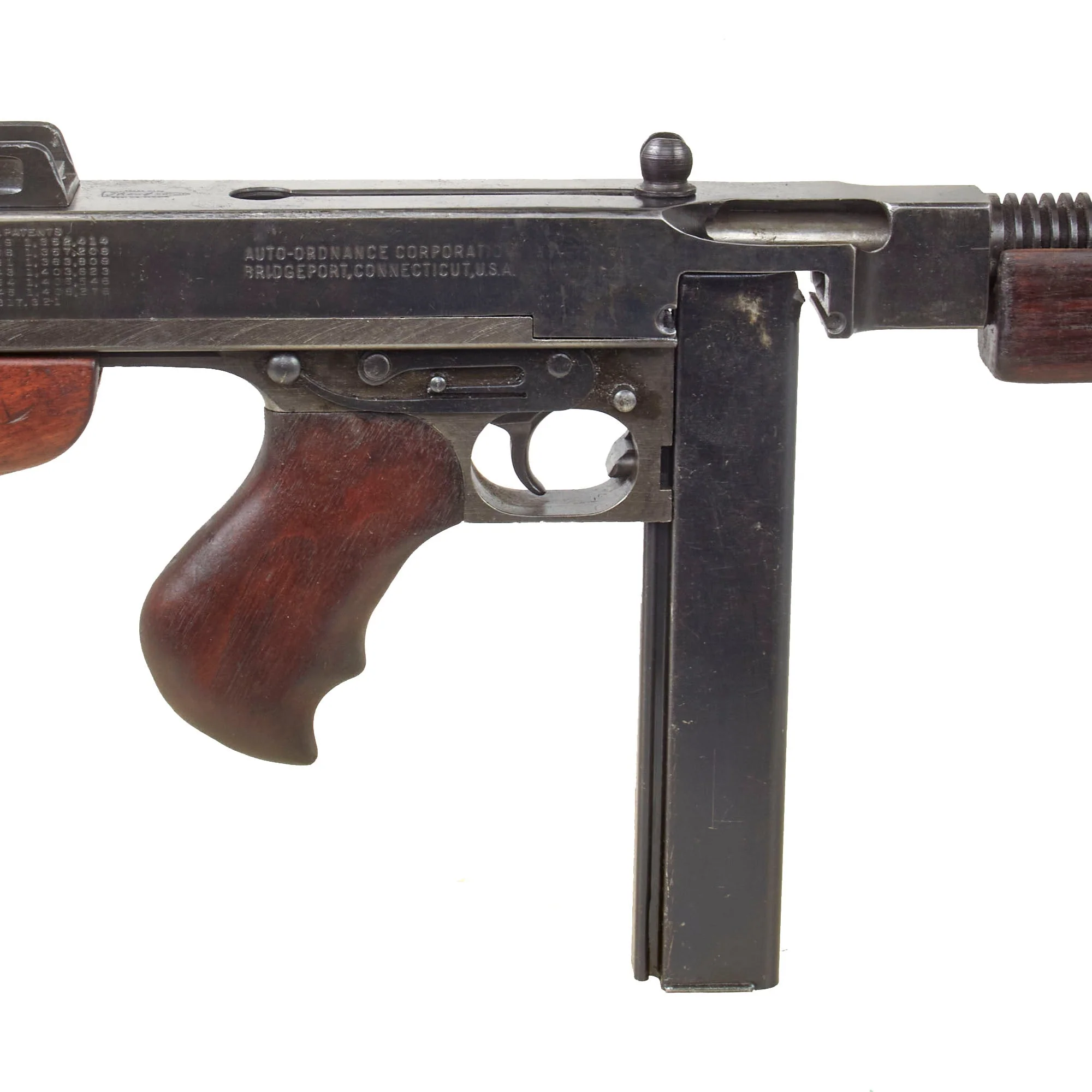 Original U.S. WWII Thompson M1928A1 Display Submachine Gun Serial NO.S-314682 - Original WW2 Parts - Image 12