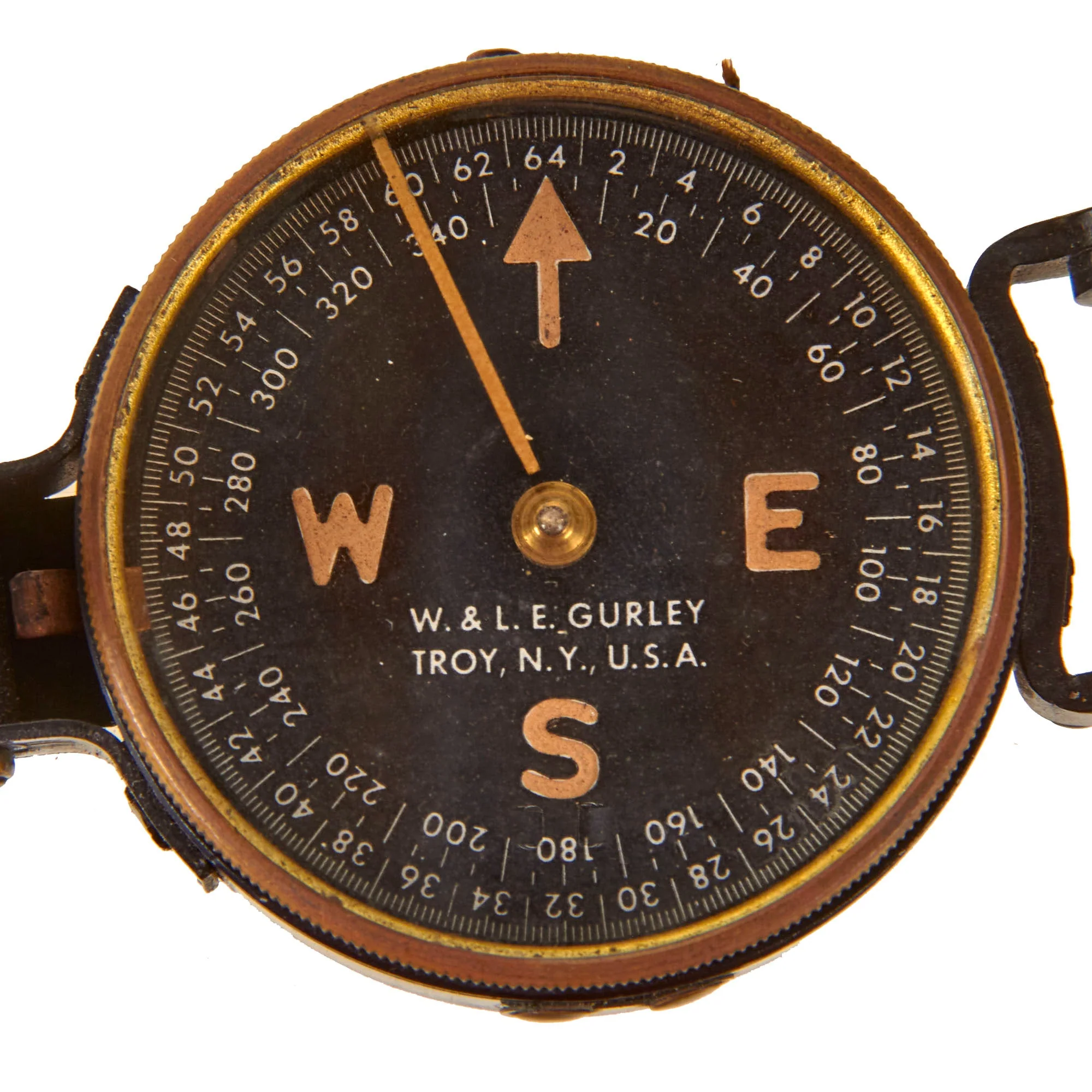 Original U.S. WWII US Army M1938 Lensatic Compass by W.&L.E. Gurley - Name Stenciled on Pouch - Image 5