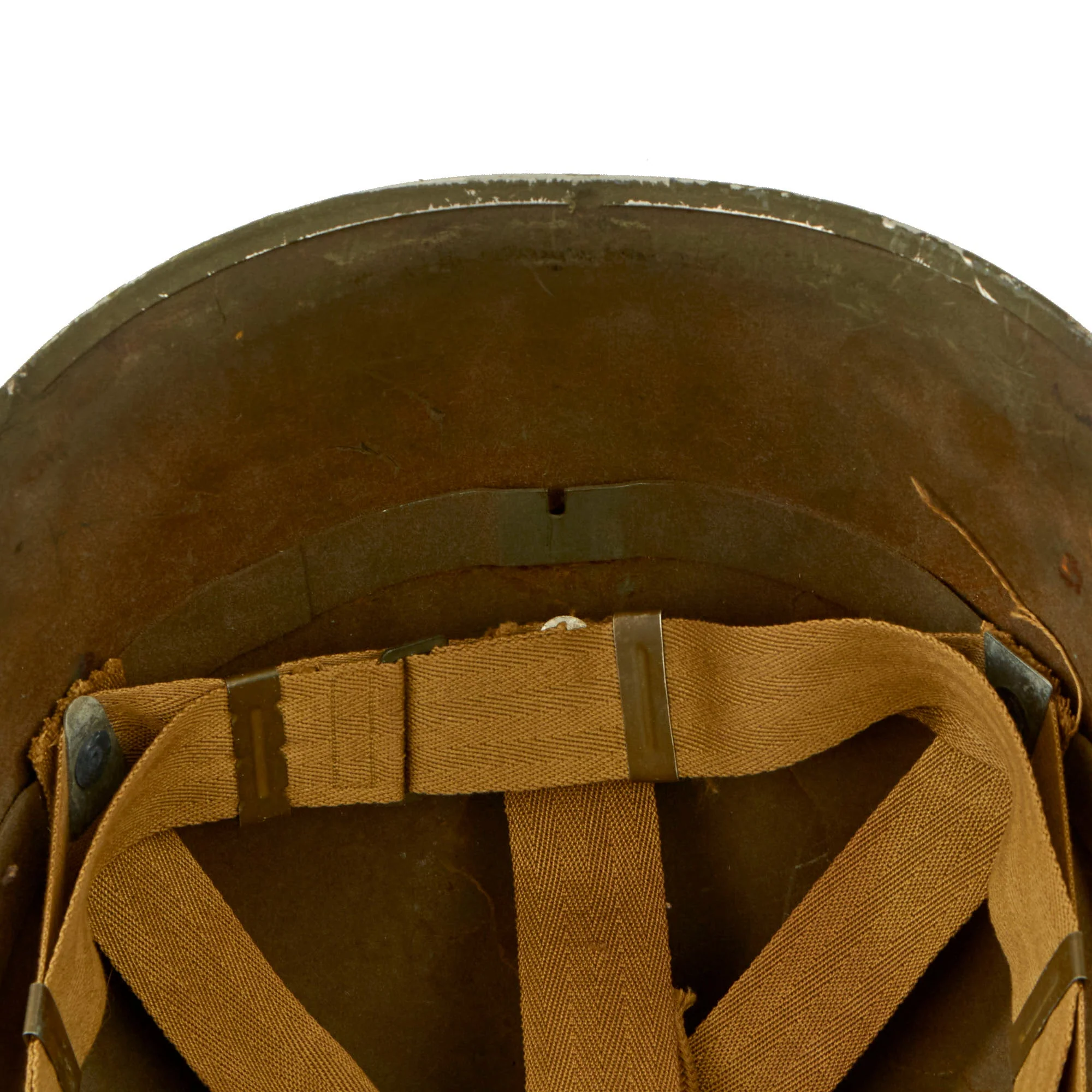 Original U.S. WWII USAAF Bomber Crew M3 Steel FLAK Helmet with Original Flocking - Missing Chinstrap - Image 8
