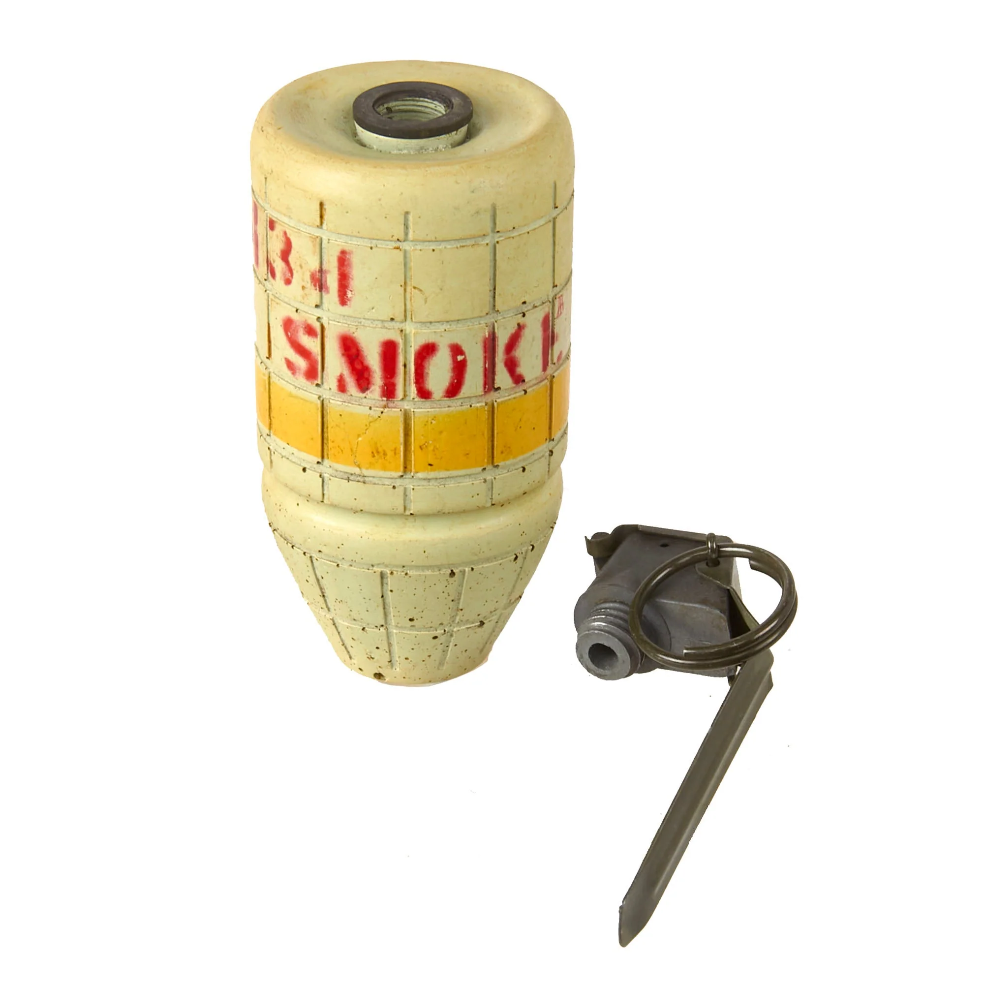 Original Vietnam War Era U.S. M34 Willie Pete Smoke Incendiary Inert Grenade EOD Recognition Trainer - Image 2