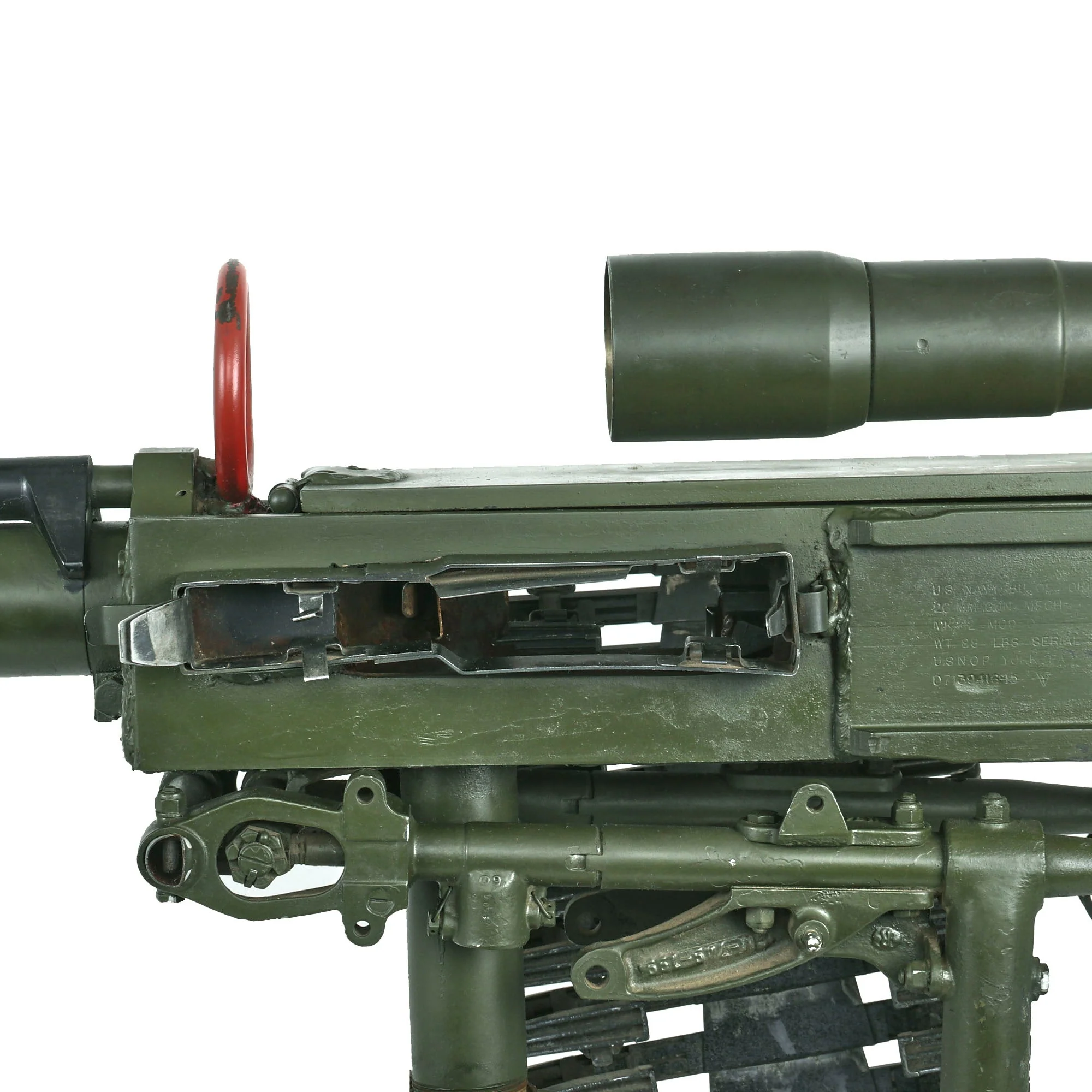 Original Vietnam War U.S. Navy Colt Mk12 Mod.0 20mm Prop Aircraft Display Autocannon Machine Gun with Feed Chutes - Image 20