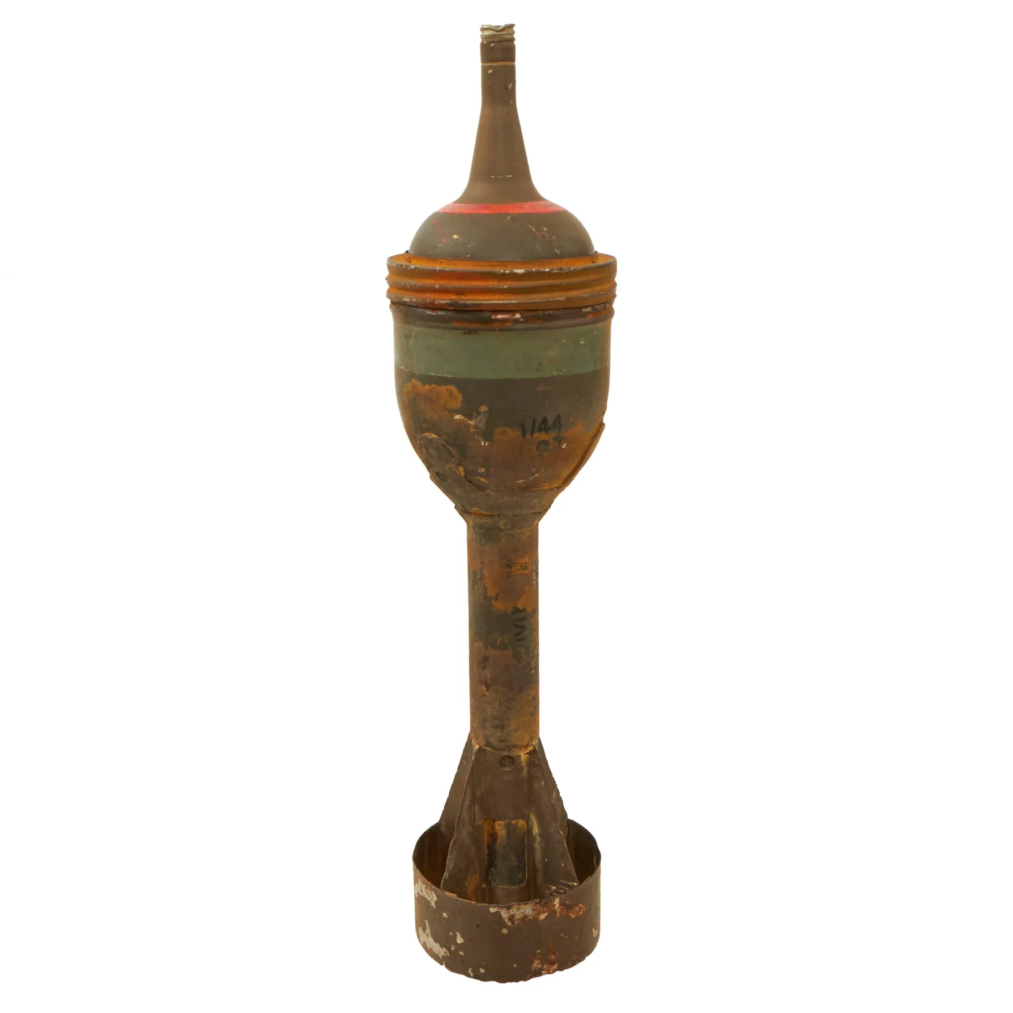 Original WWII British Inert PIAT Anti-Tank Bomb Launcher Round - Dated January 1944 - Image 7