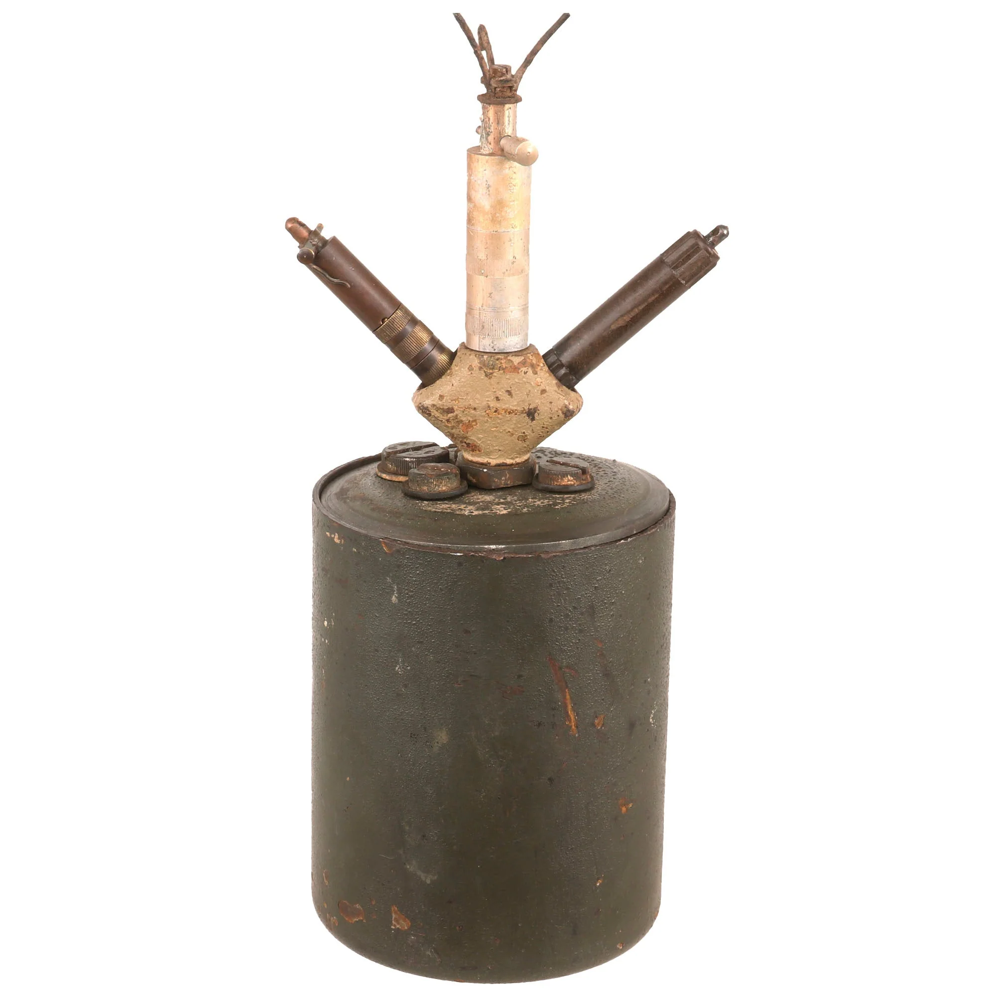 Original WWII German Bouncing Betty S-Mine with Rare Triple Fuse Elbow by WF Co. - Dated 1939 & 1942