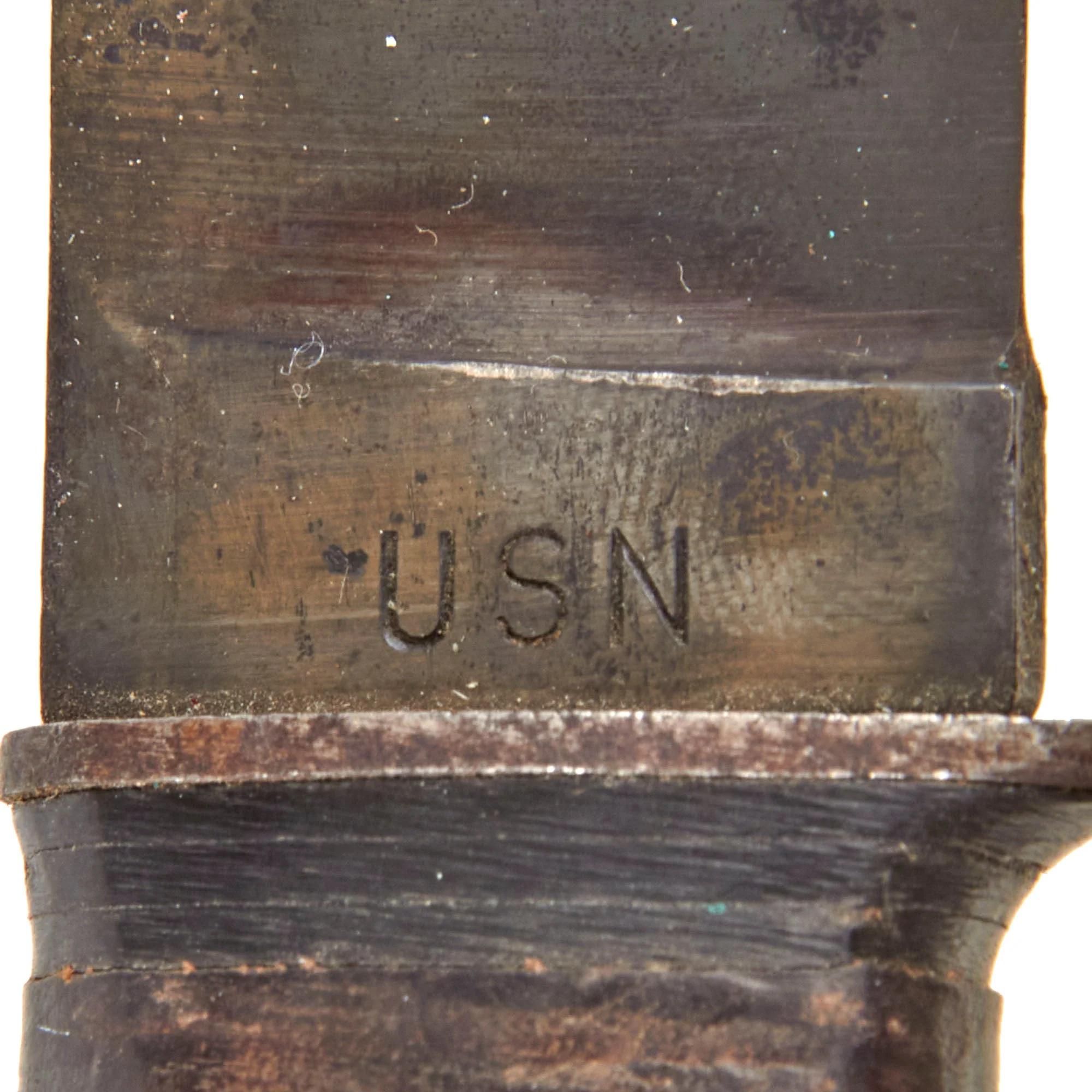 Original WWII U.S. Navy "KA-BAR" Mark 1 Fighting Knife by Union Cutlery with USN Leather Scabbard - Image 5